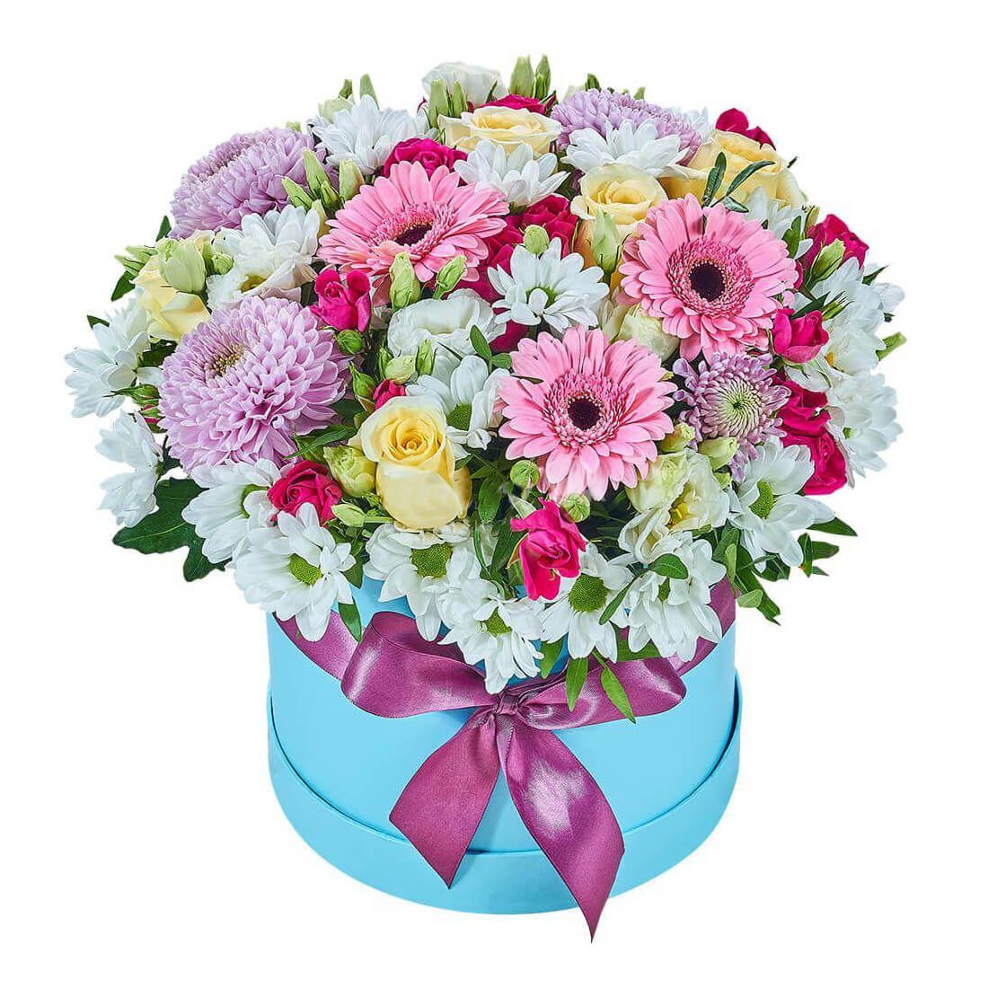 Букет кустовая роза и хризантема