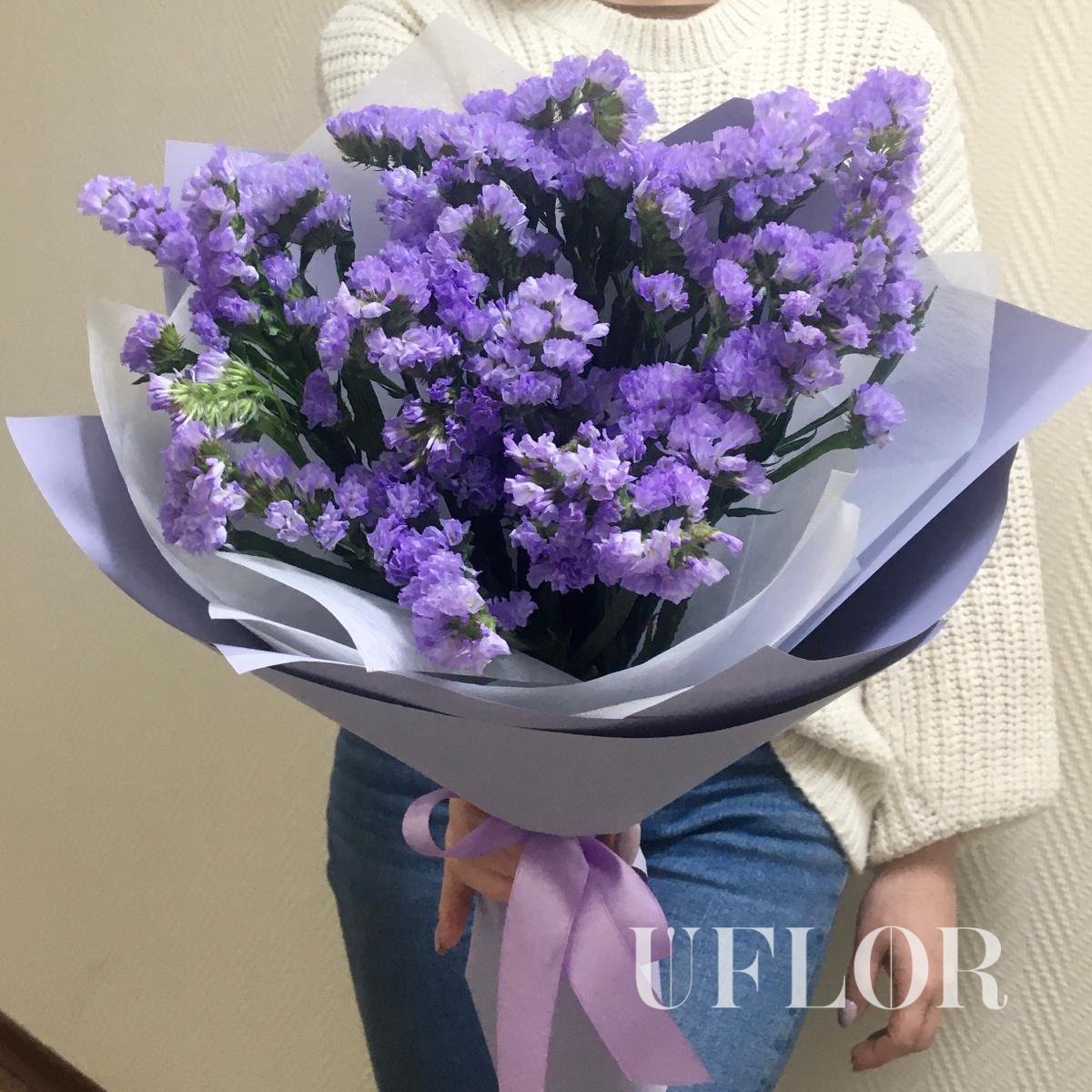 Статица и Хризантема букет