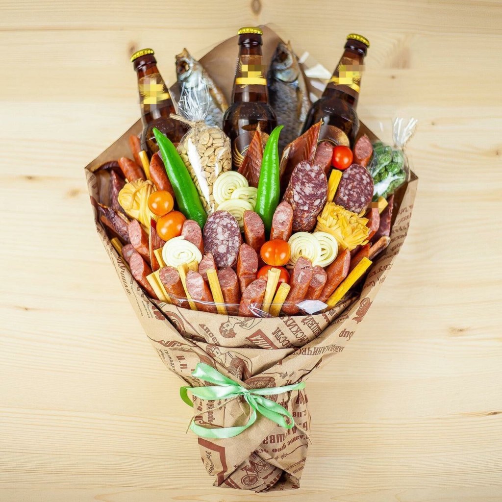 Букет из чипсов и сухариков