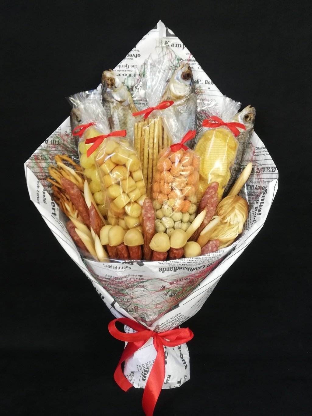 Мужской букет с пивом и сухариками