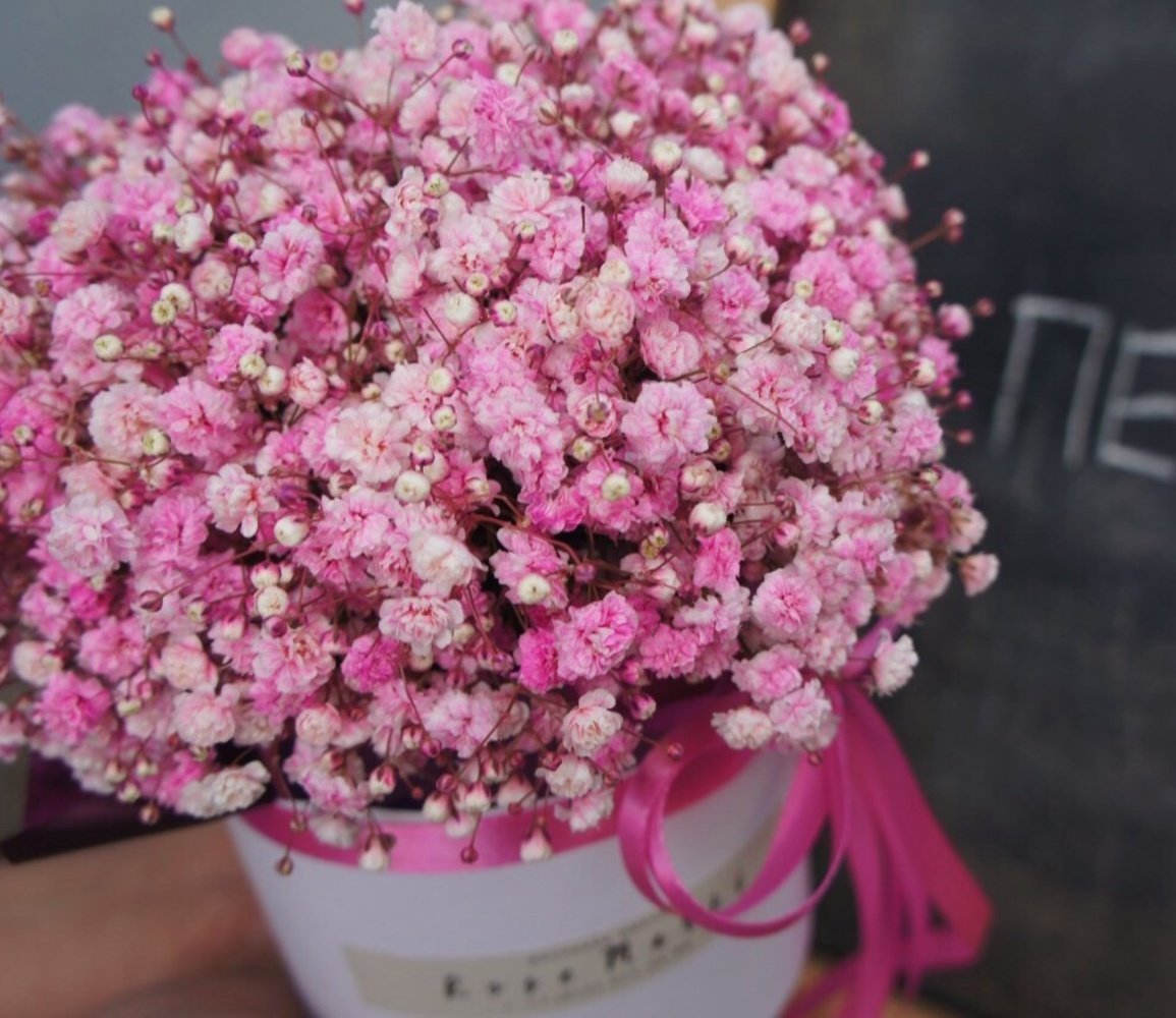 Букет "розовая гипсофила"