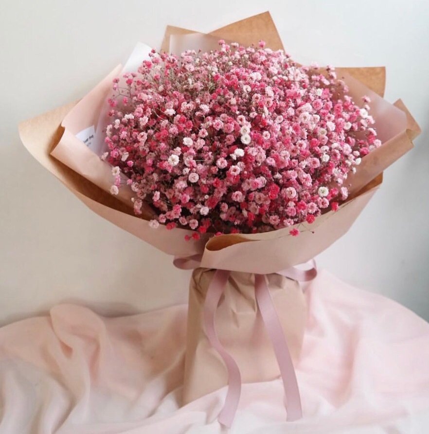 Букет "розовая гипсофила"