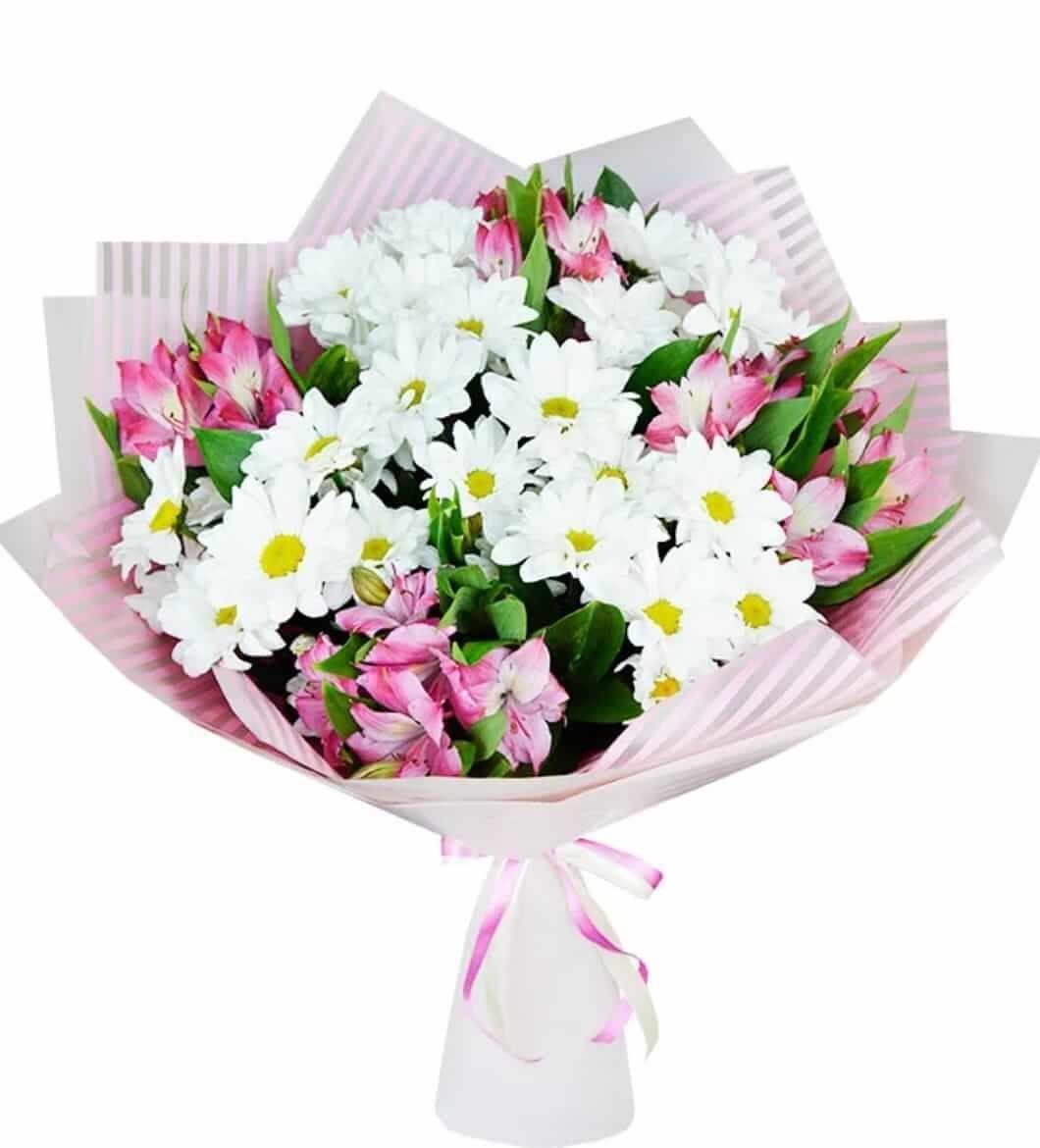 Букет альстромерии и хризантемы