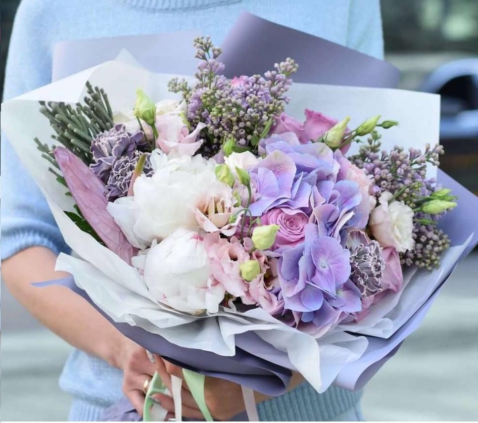 Букет невесты гортензия эустома фрезия