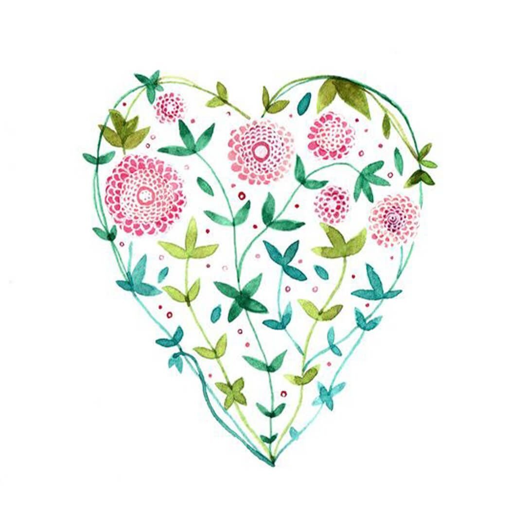 Нарисовать сердце из цветов