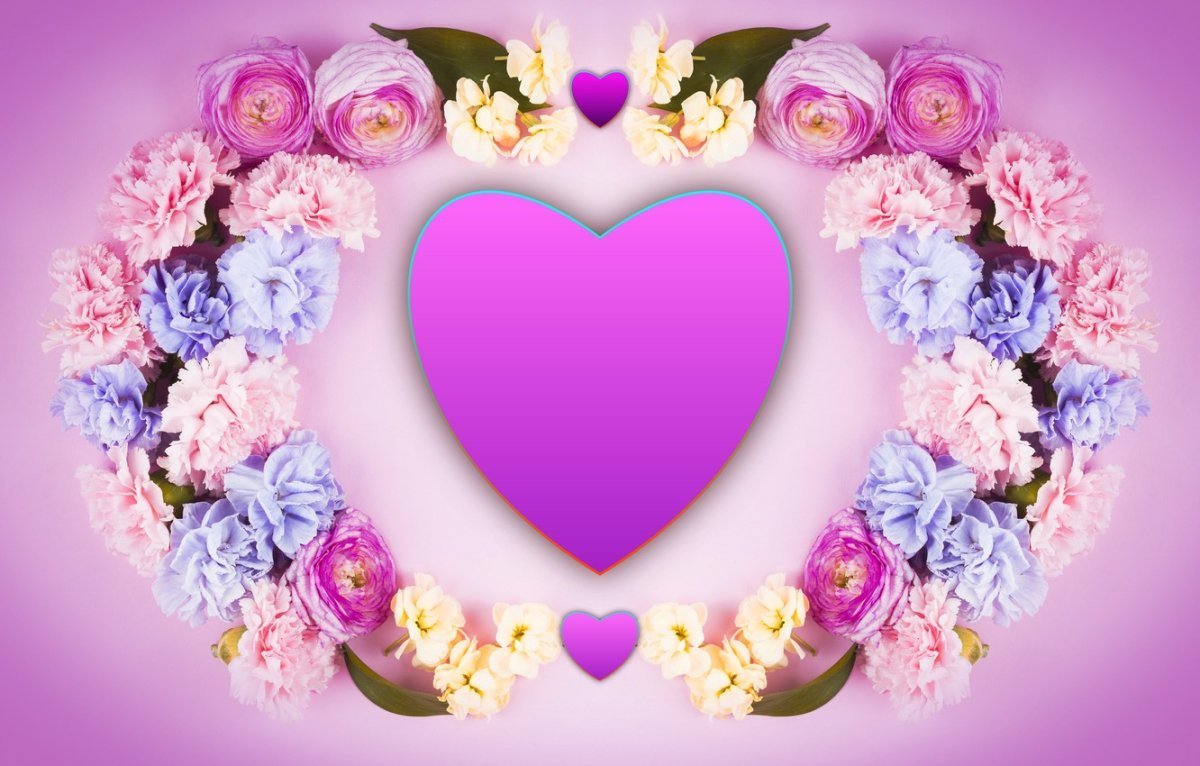 Сердце из цветов картинки