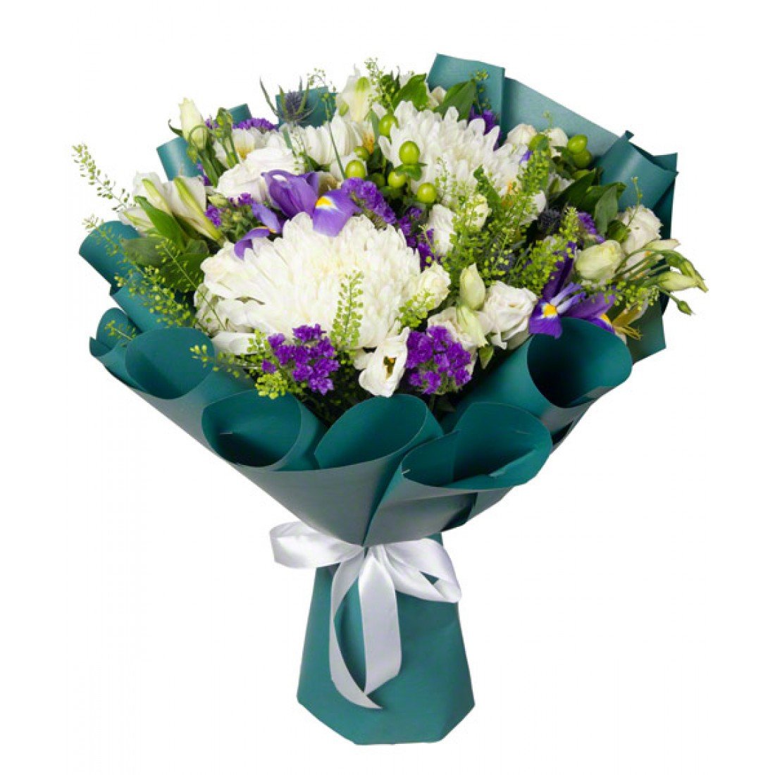 Букет статицы, альстромерии и эустомы