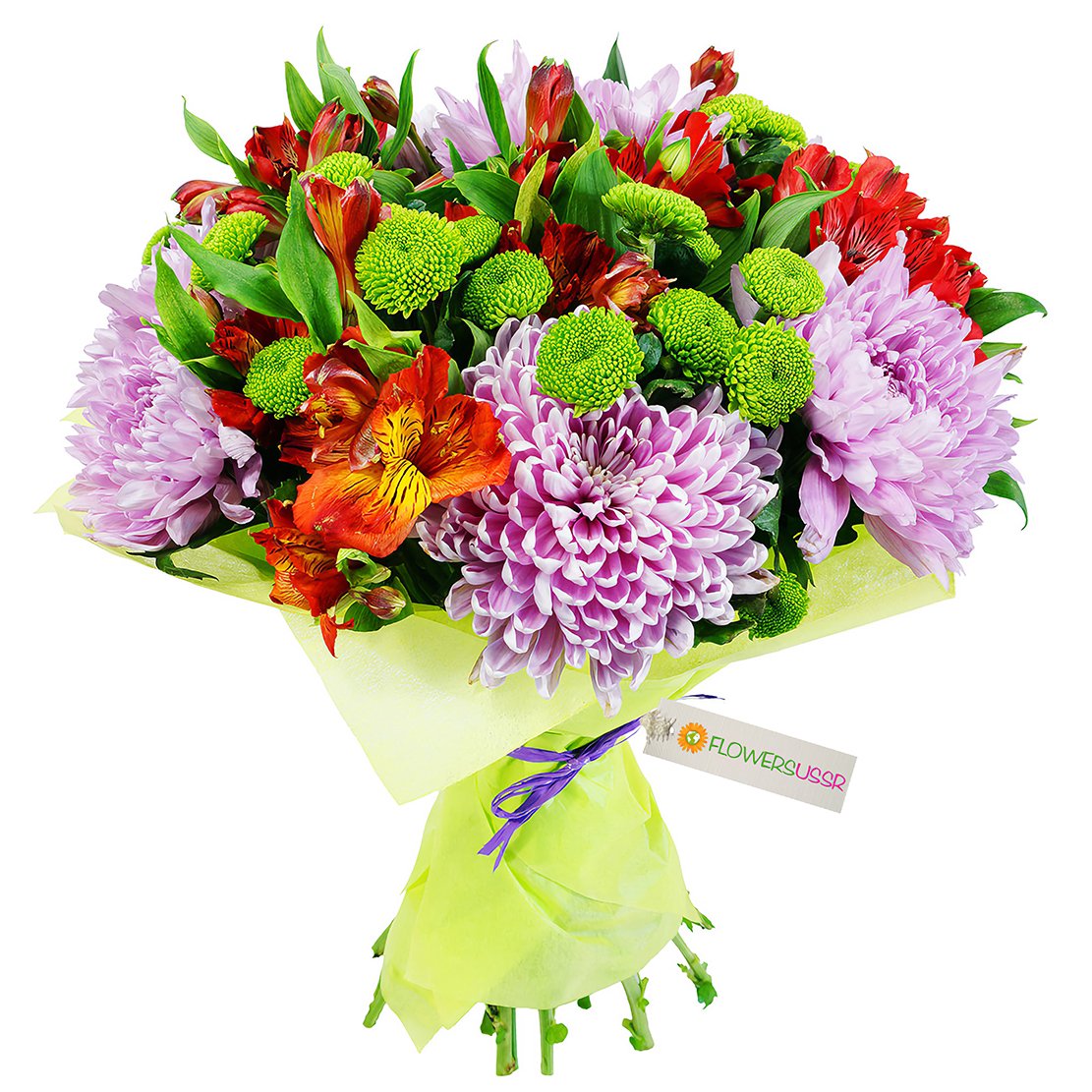 Альстромерия и Хризантема букет