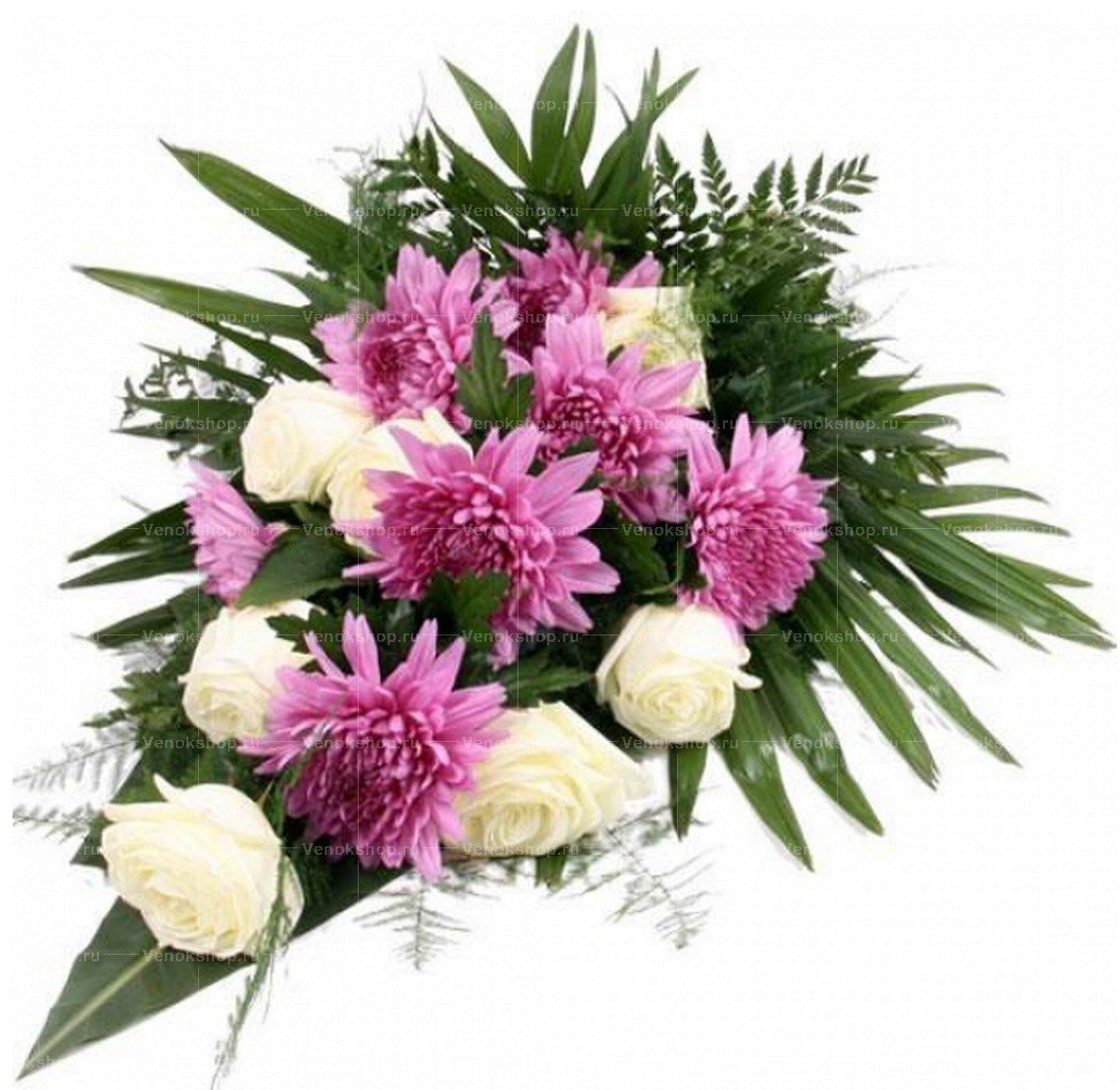 Траурный букет хризантемы