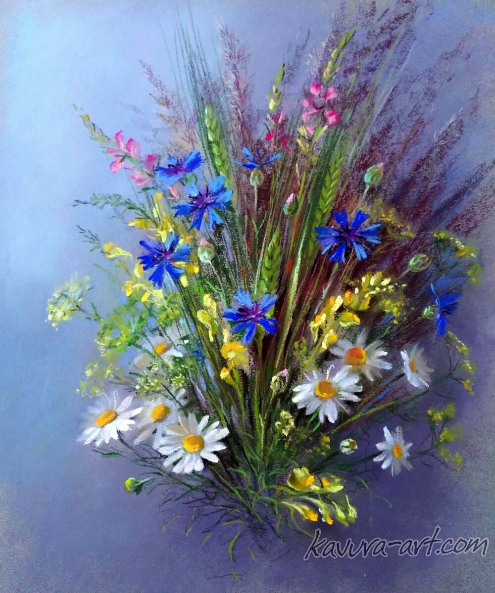 Художник Вера Кавура пастель цветы