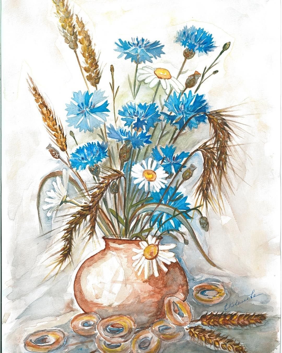 Васильки и колоски