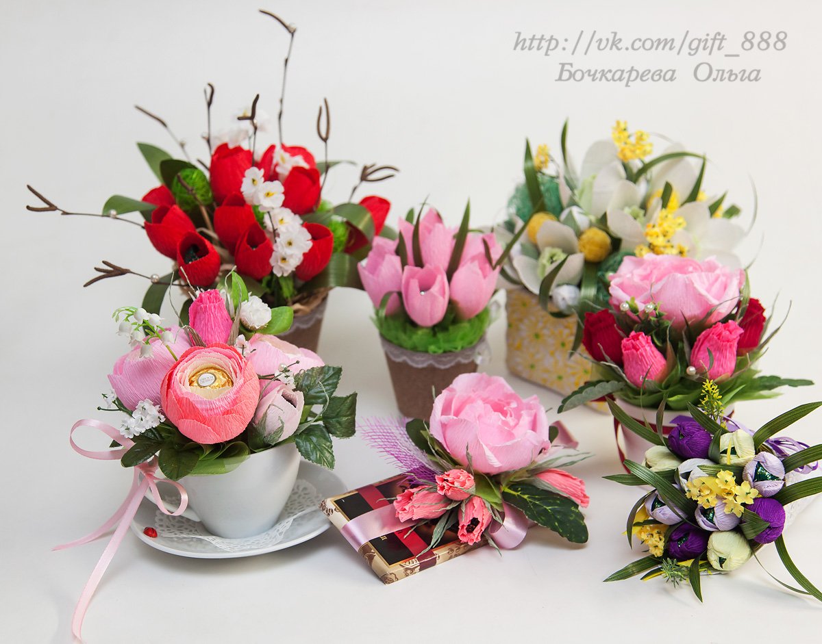 Букет из конфет в бокале