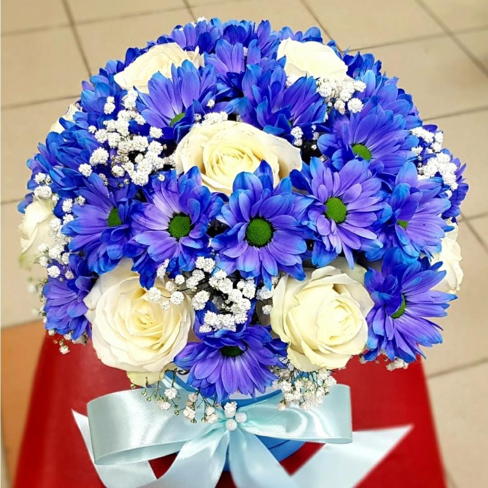 Фиолетовые хризантемы букет