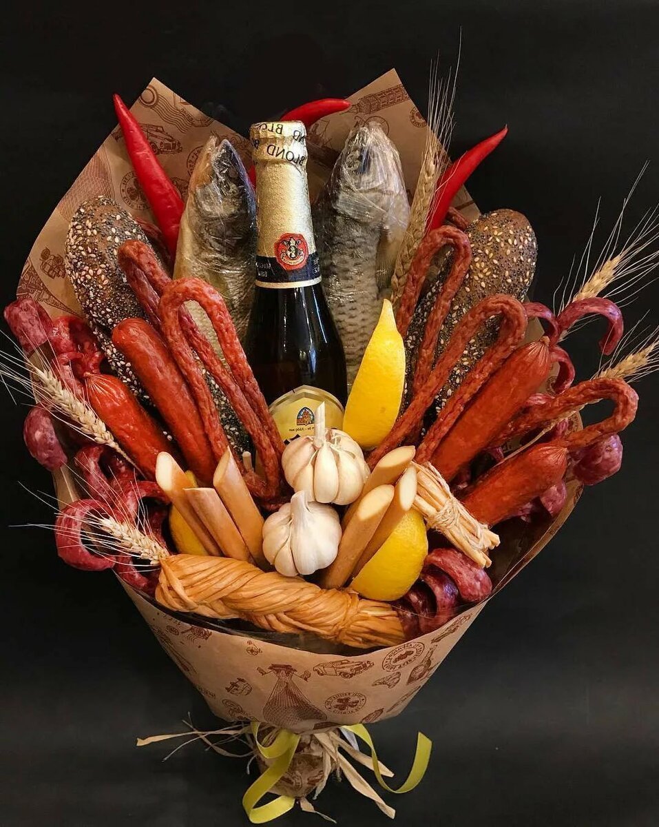 Мужской букет съедобный с пивом