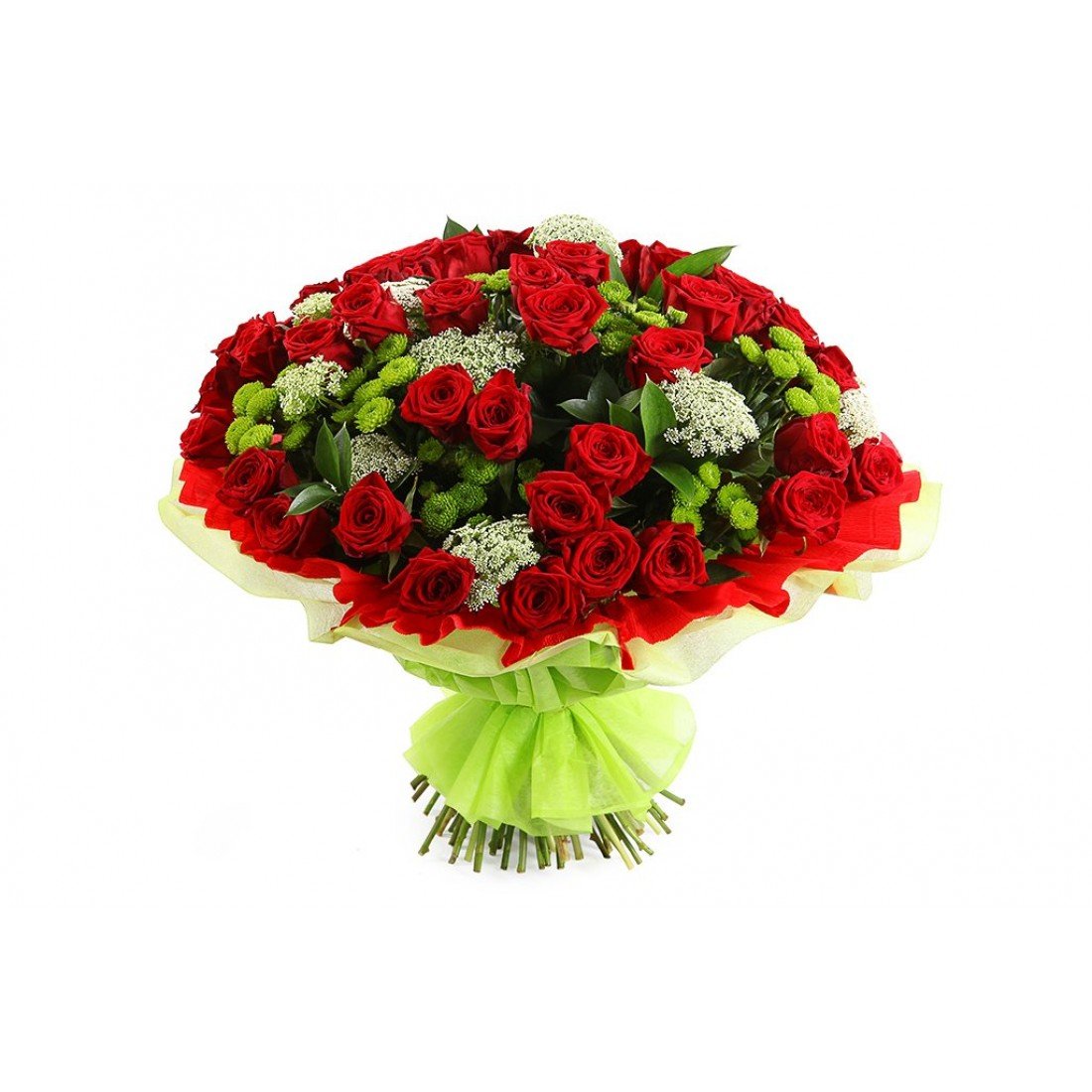 Букет из красных хризантем