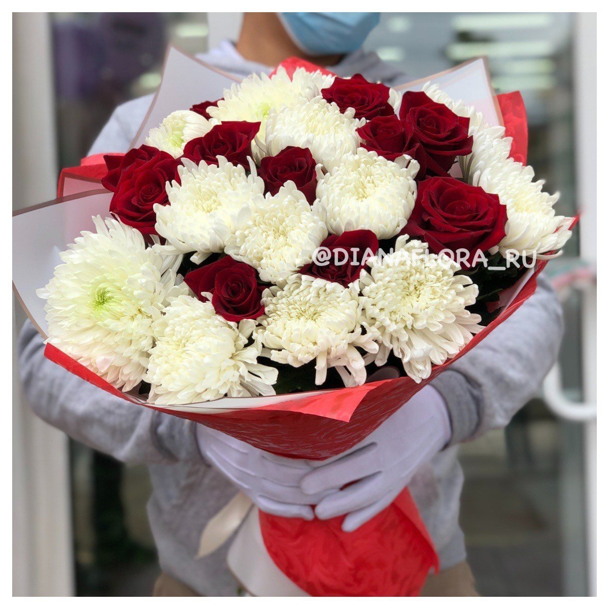 Букет "хризантемы и розы"