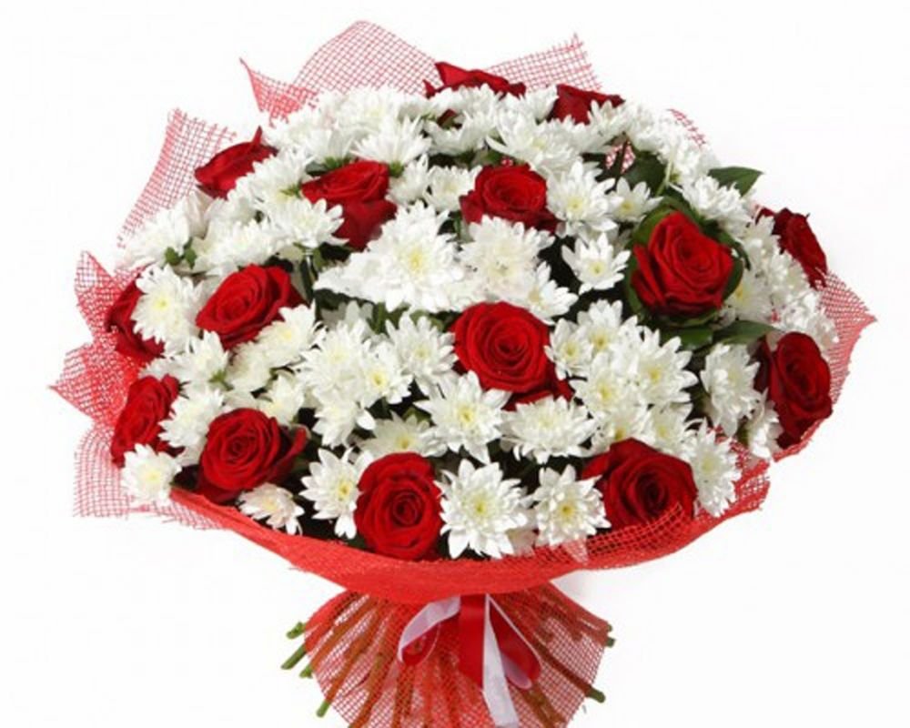 Букет "хризантемы и розы"