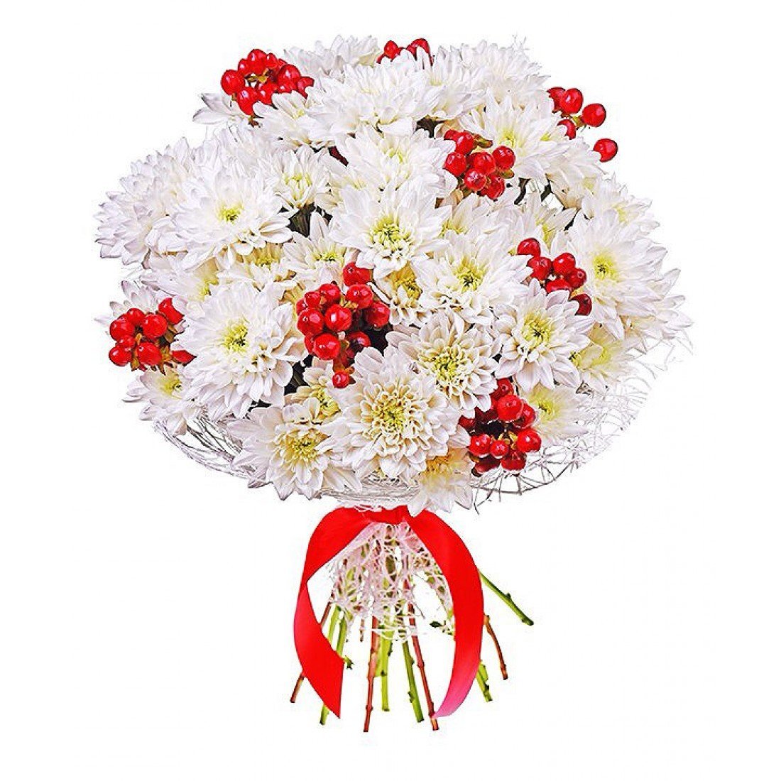 Гиперикум с хризантемами