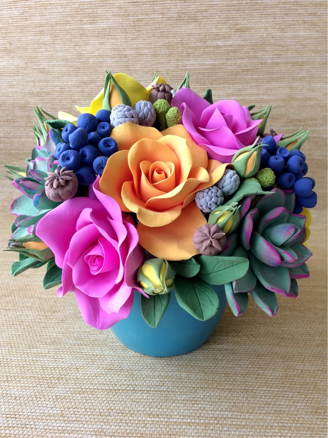 Цветы из пластилина