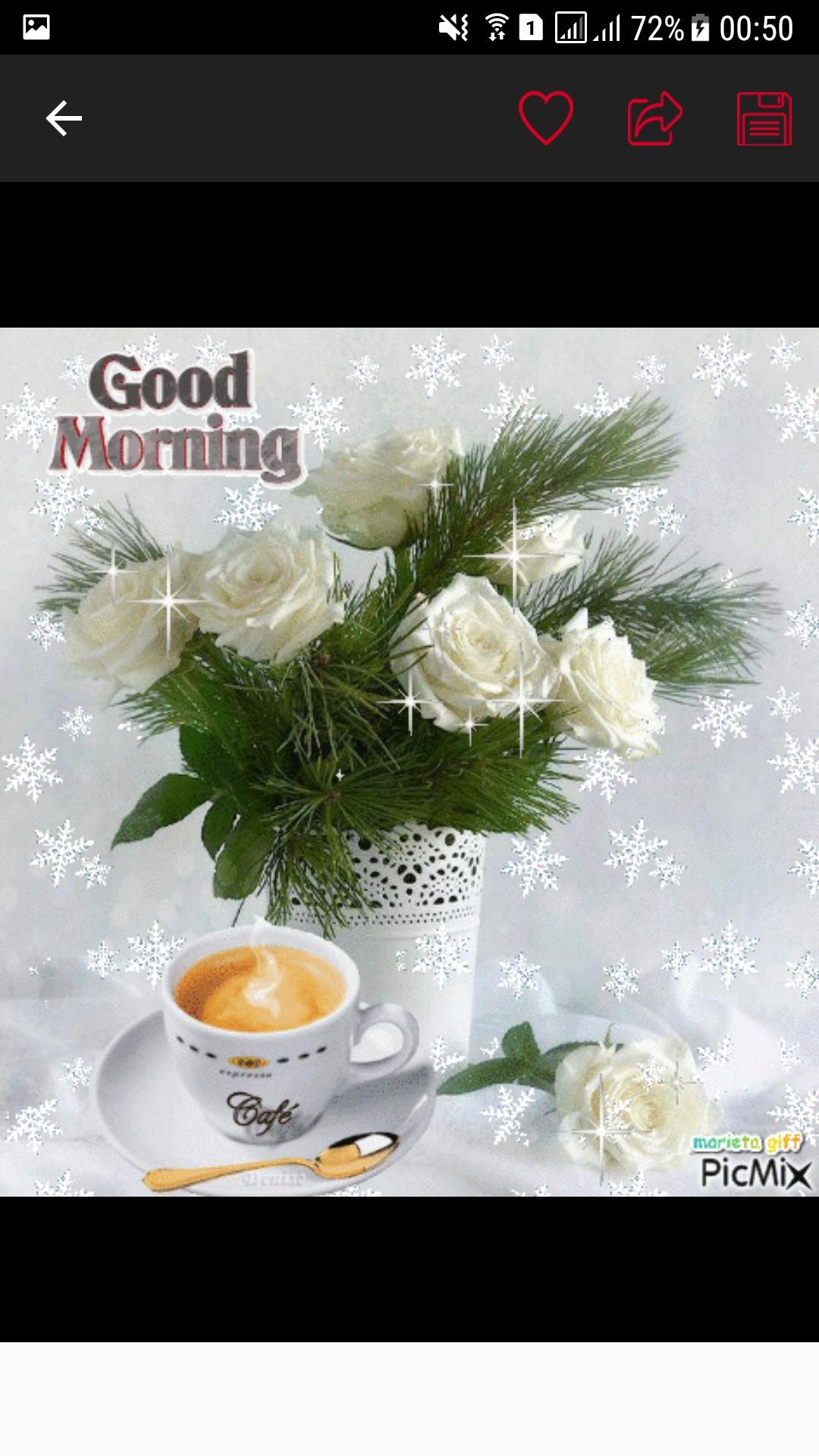 Доброе зимнее утро с цветами