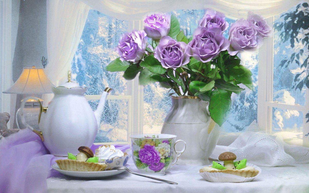 Утренние цветы