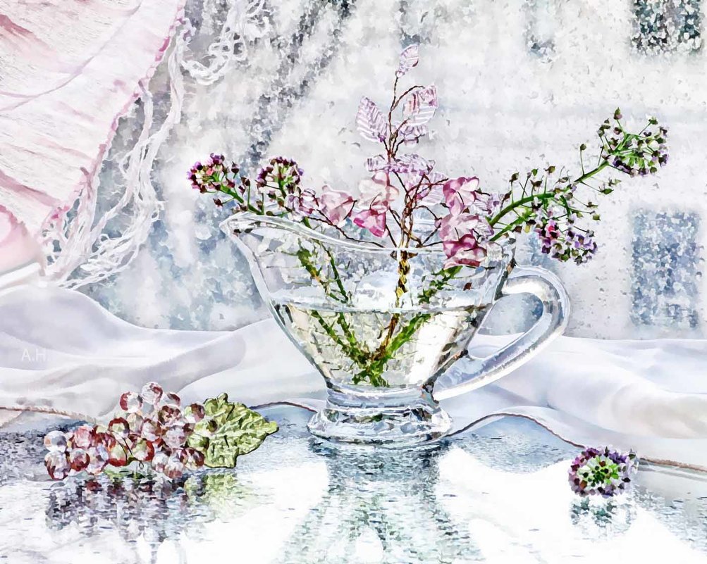 Зимние цветы живопись