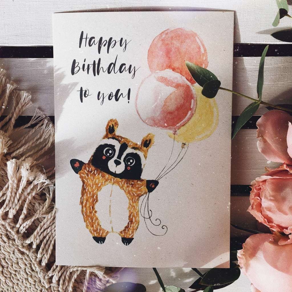 Прикольная детская открытка с днем рождения