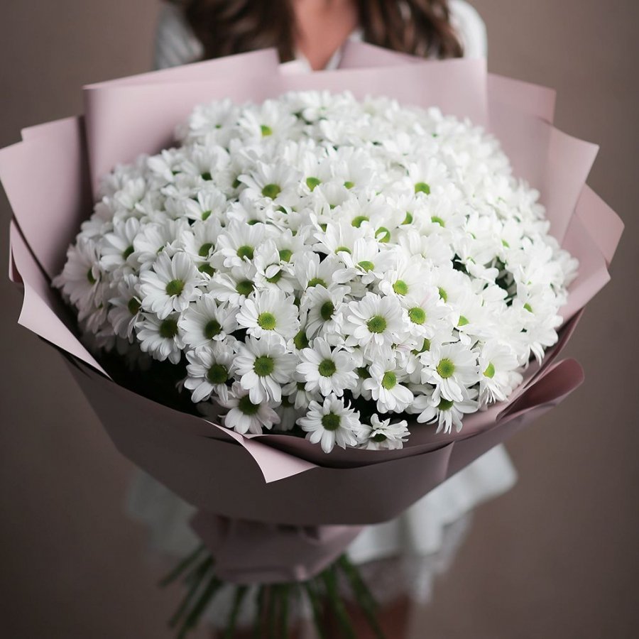 9 Белых кустовых хризантем