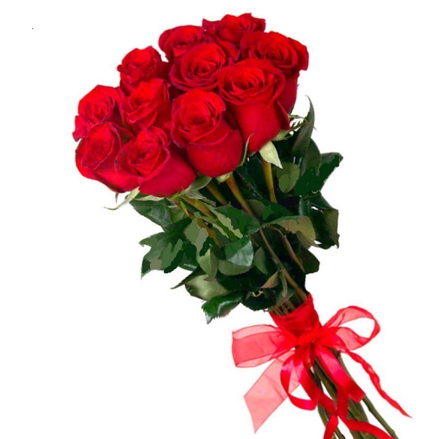 Букет из красных роз "Фридом" - 15 цветков