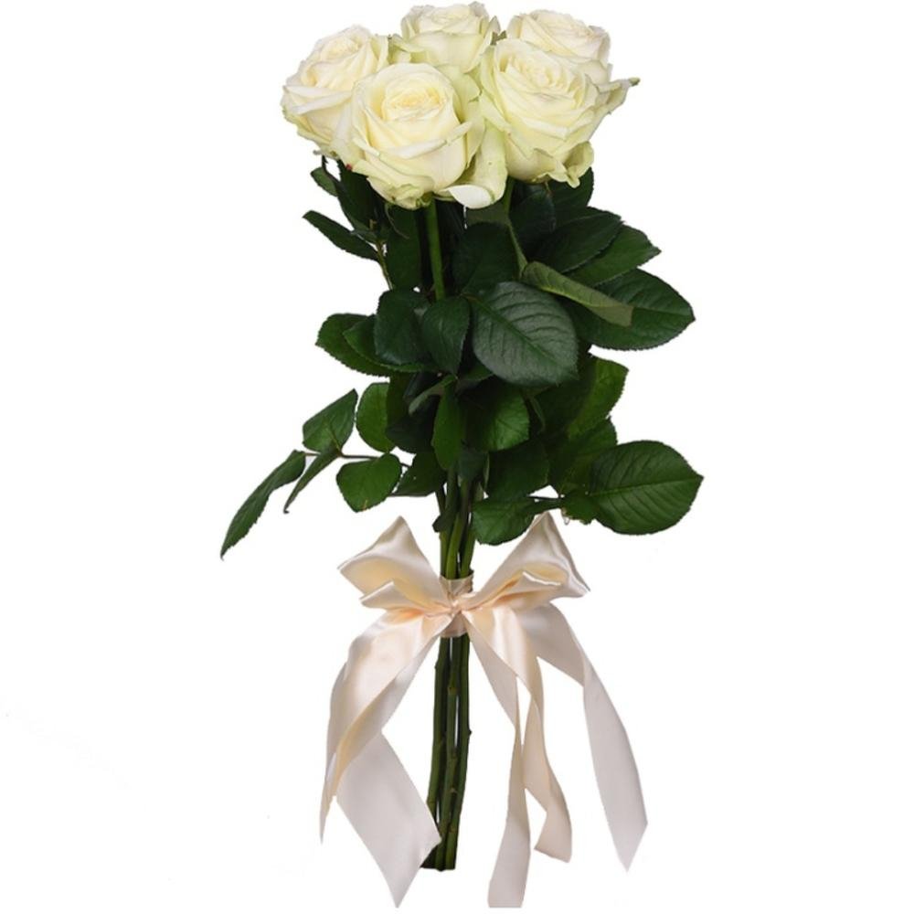 15 Белых роз Аваланч 70см