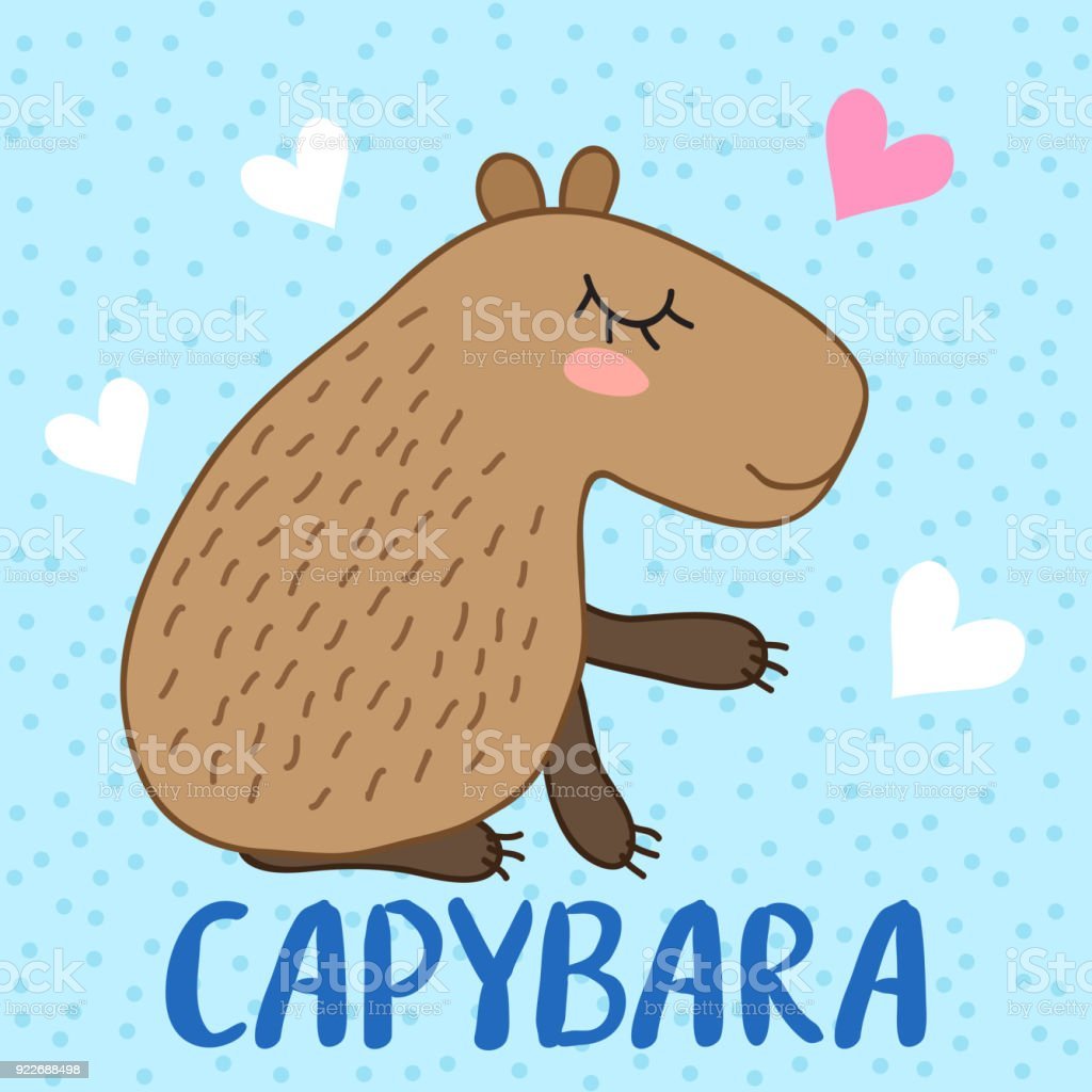 Открытка с капибарой с днем рождения