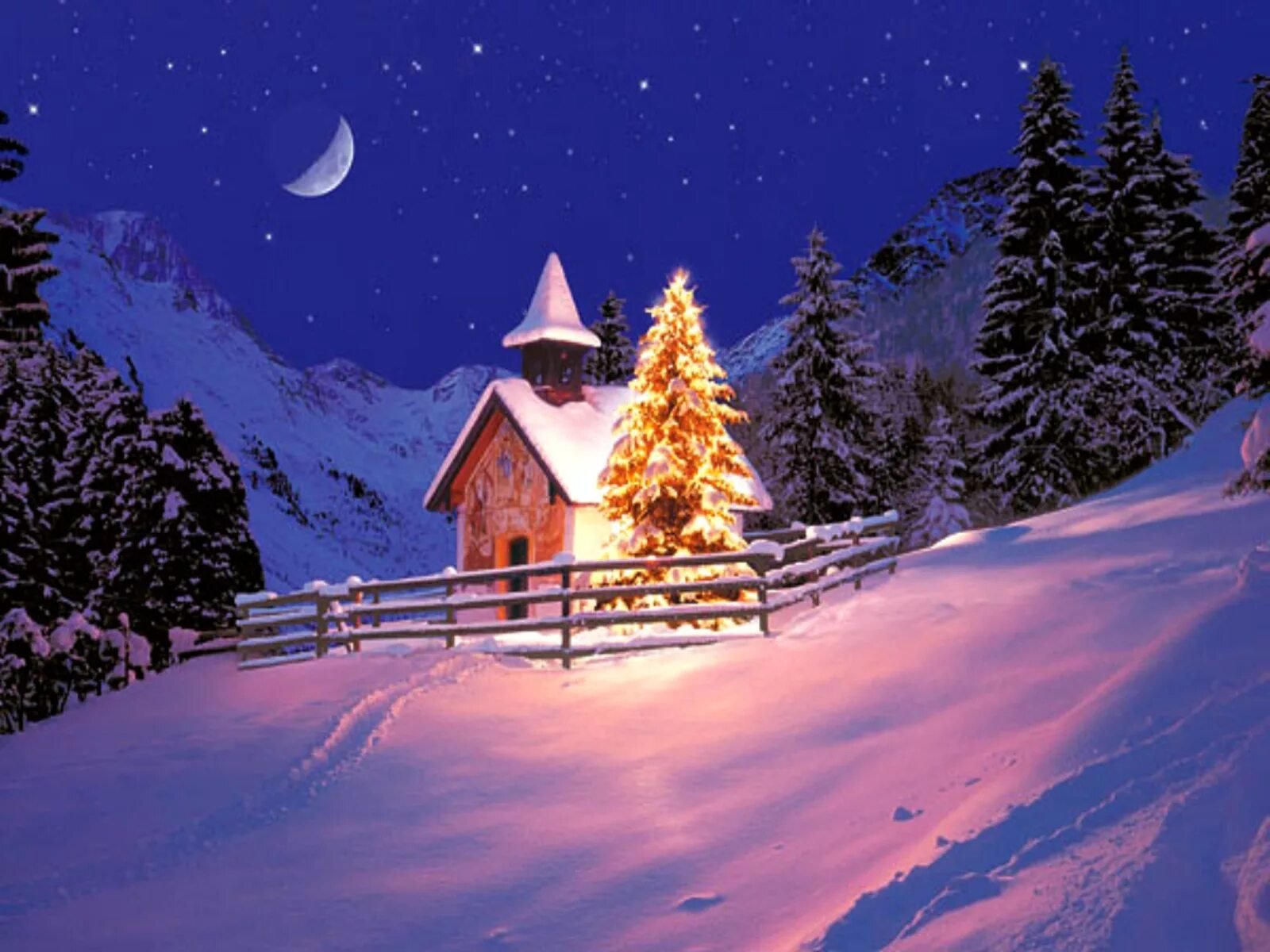 Красивого зимнего вечера открытка