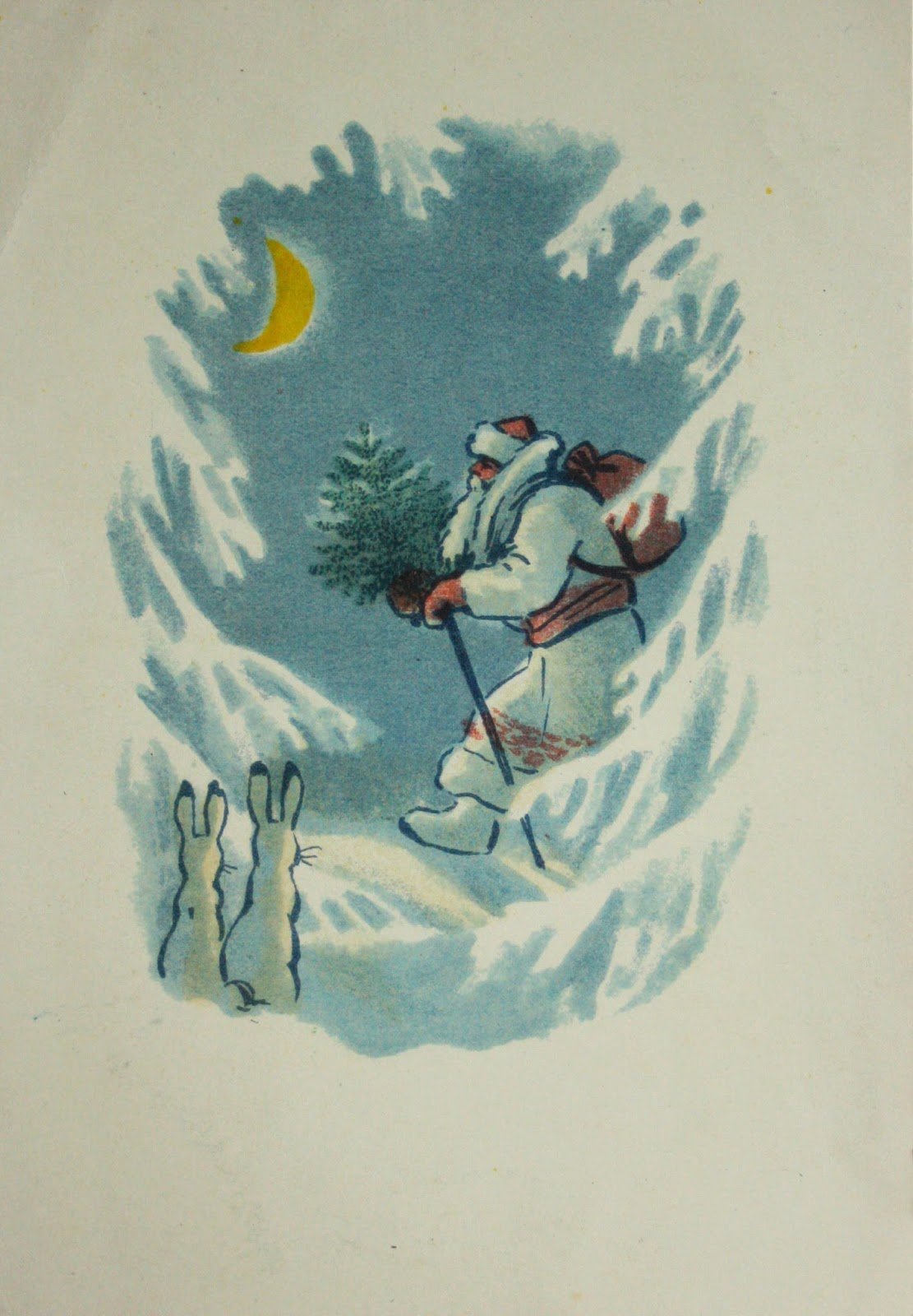 Советские зимние открытки