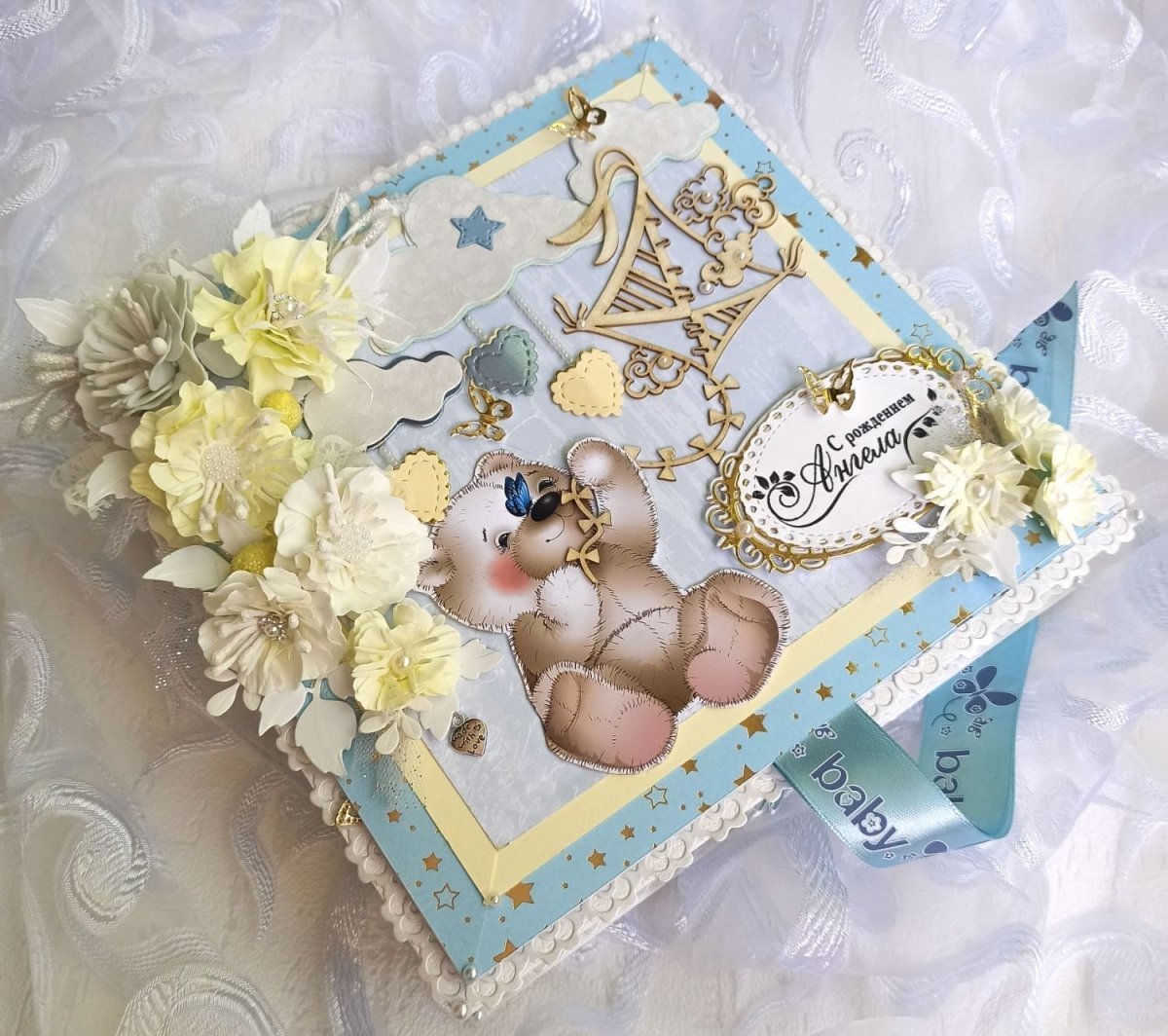 Открытка крестин двойняшек