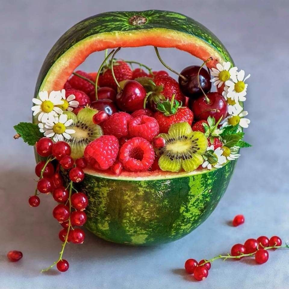 Доброе утро фрукты с надписями