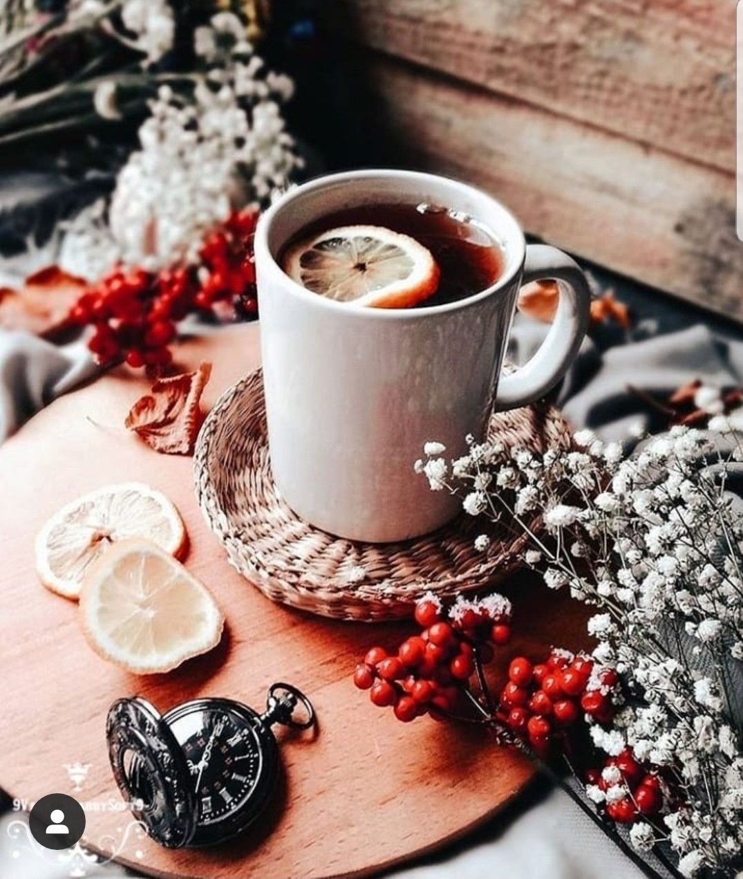 Морозное утро кофе