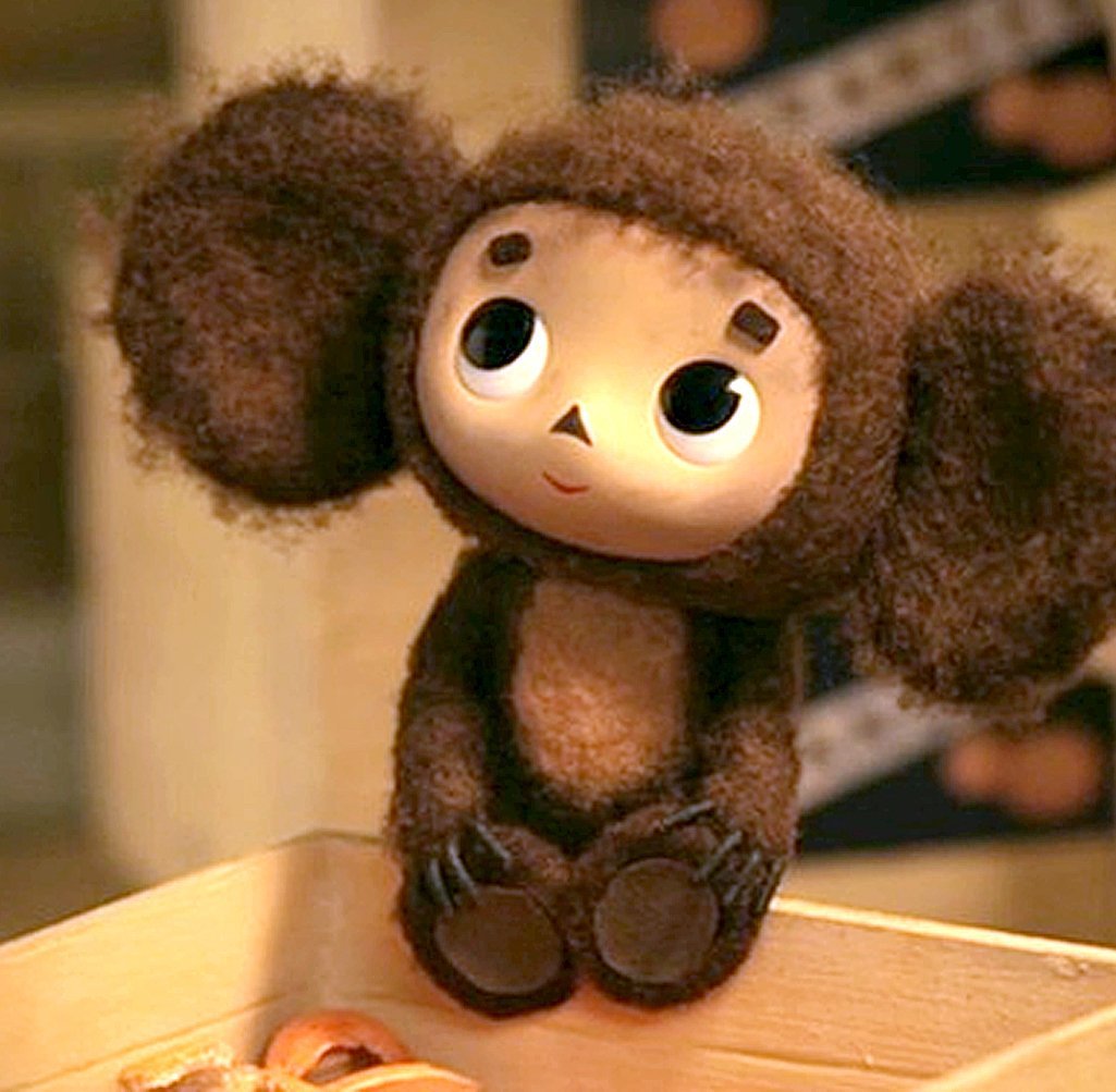 Новогодняя открытка с чебурашкой