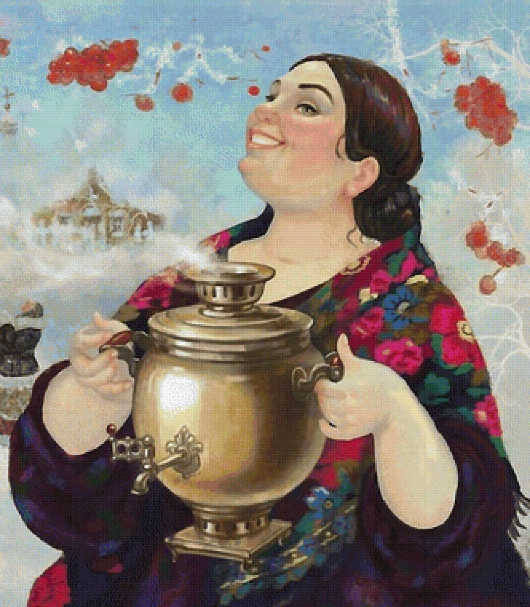 Чаепитие с самоваром Купчиха