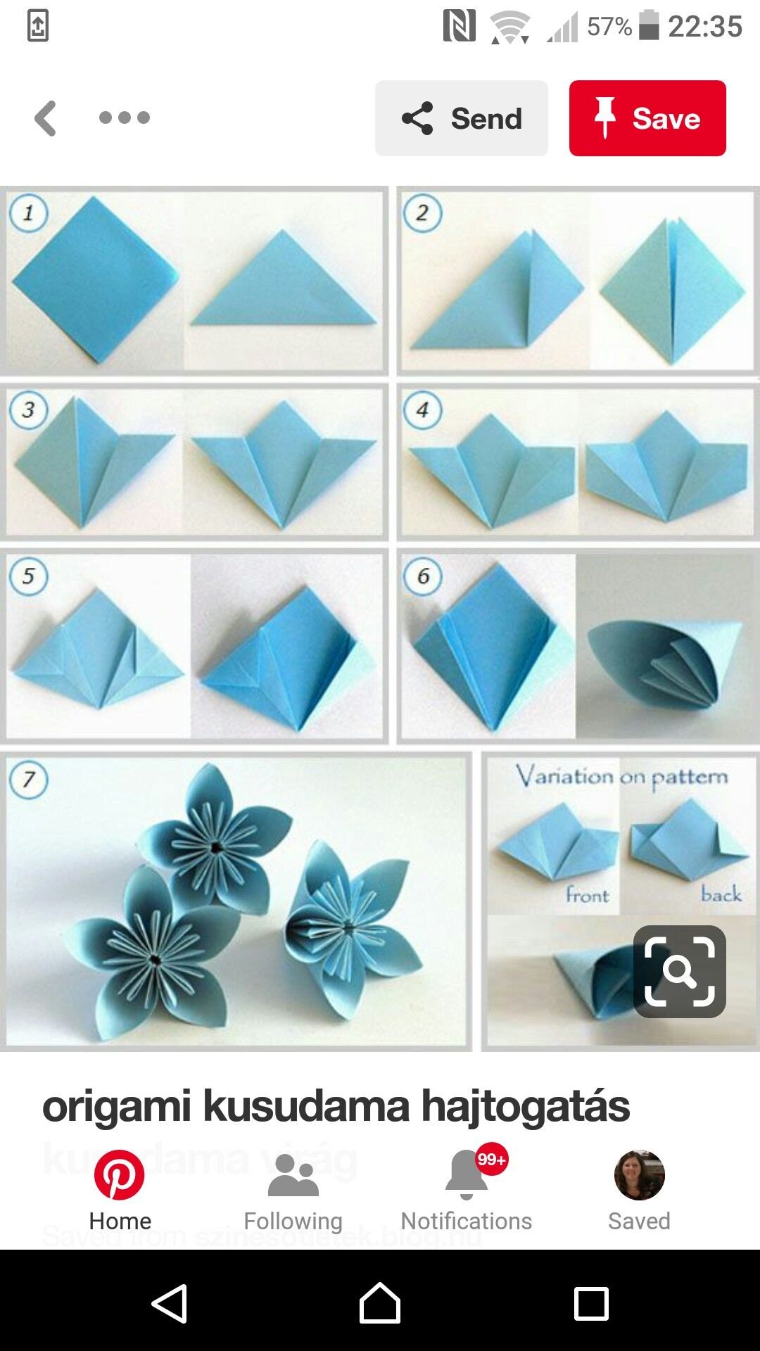 Гортензия оригами