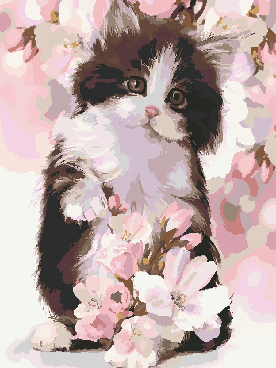 Красивые котята с цветами