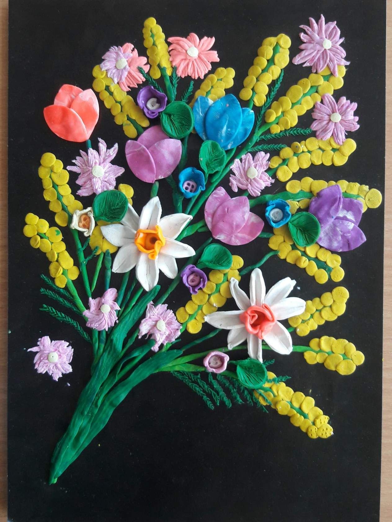 Букет цветов из пластилина - 61 фото