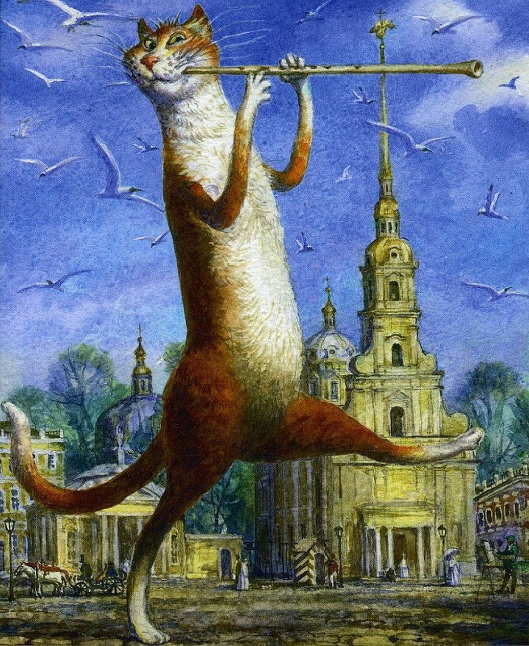 Коты Петербурга художник Владимир Румянцев