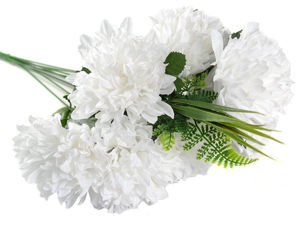 Букет хризантем на белом фоне