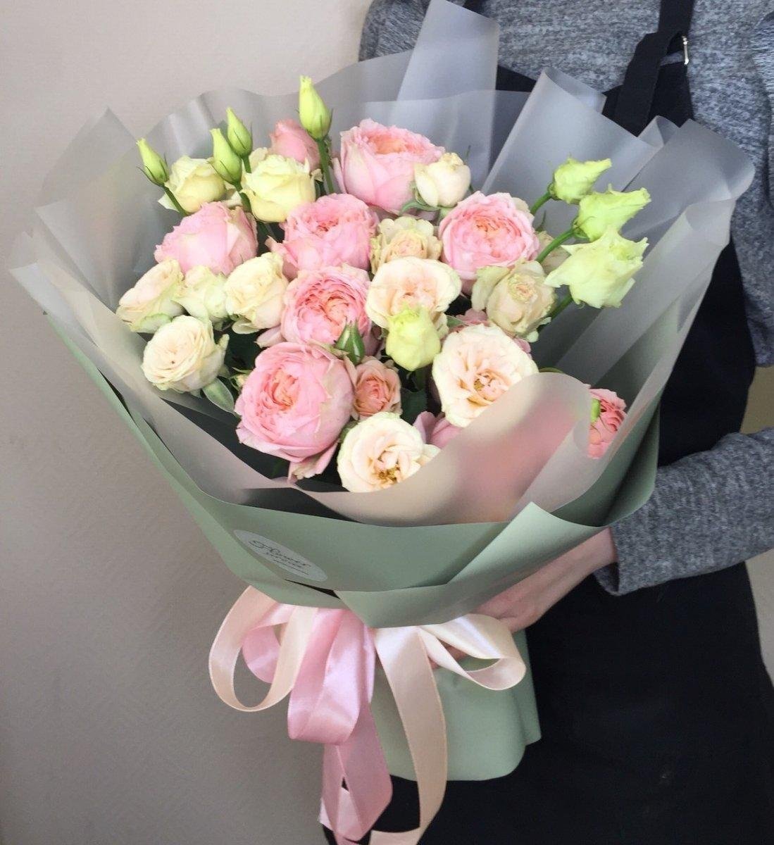 Букет хризантемы розы эустома