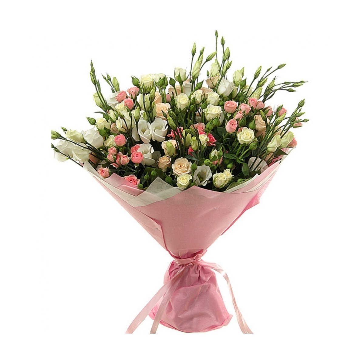 Букет невесты розы эвкалипт альстромерия