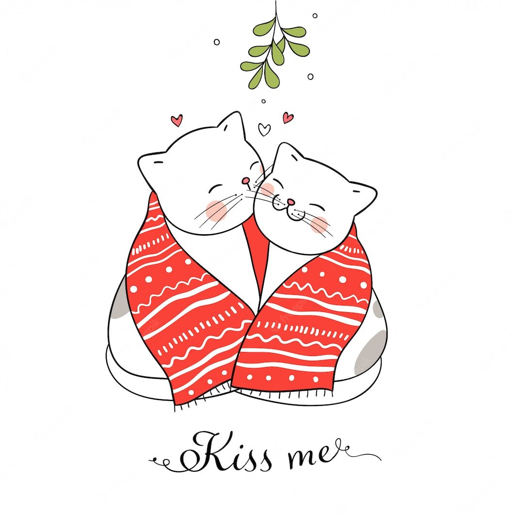 Открытка котенок с сердечком