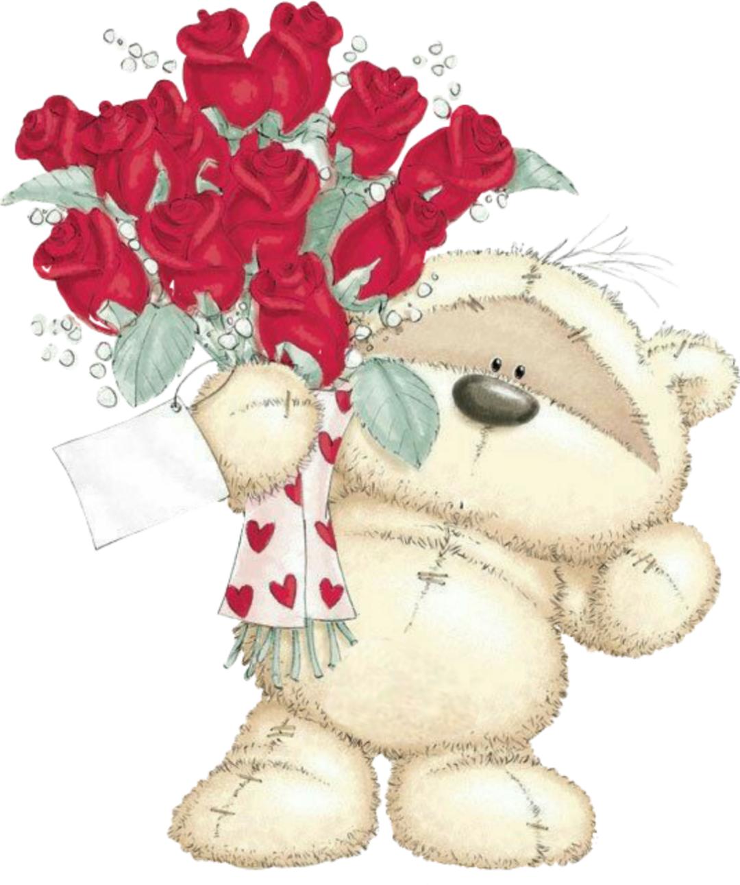 Мишка Тедди с цветами