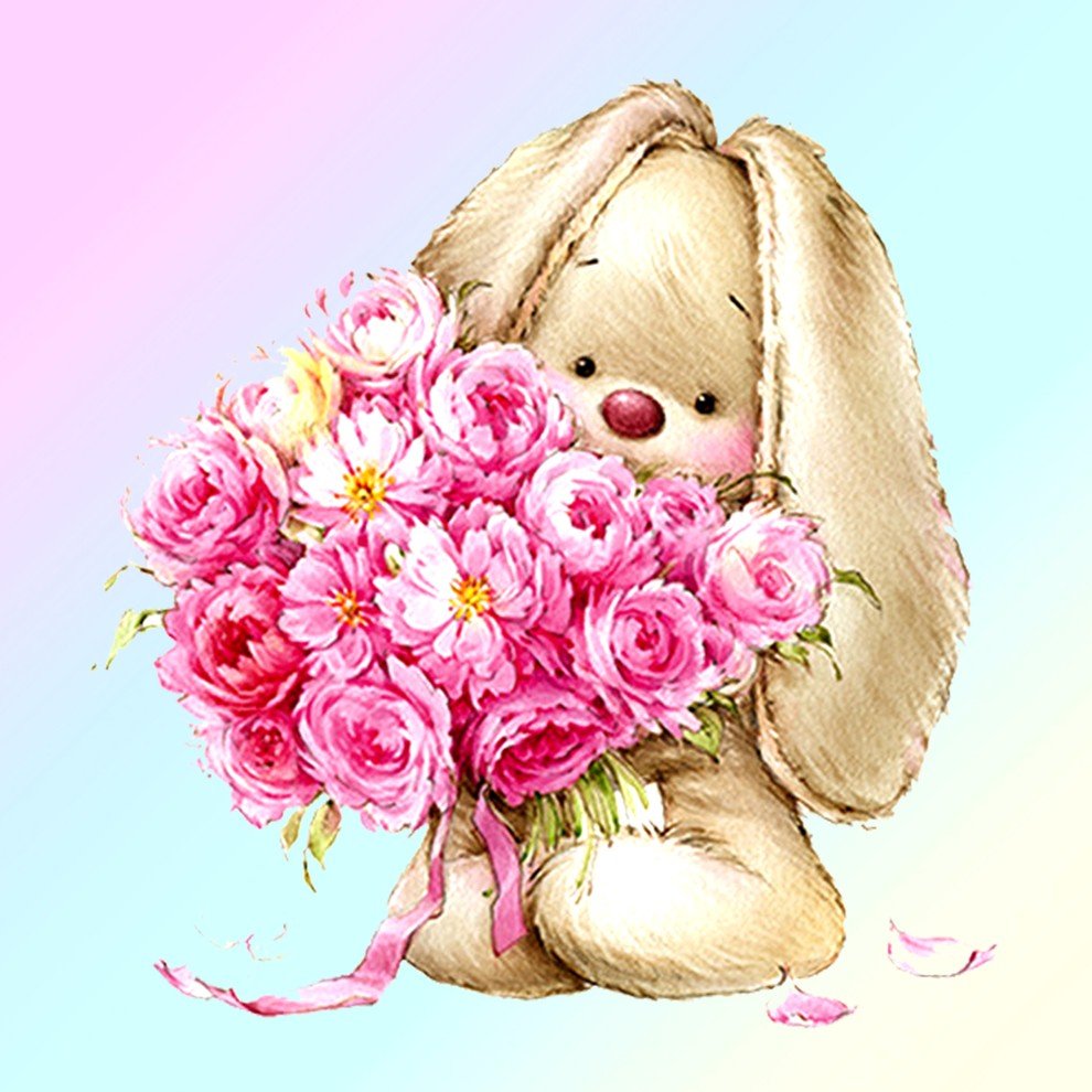 Панда с цветочком