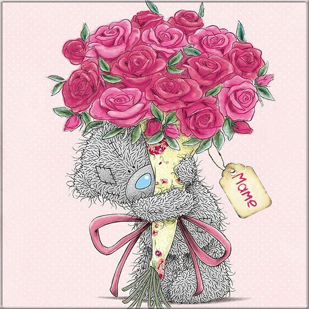 Мишка Тедди с цветами