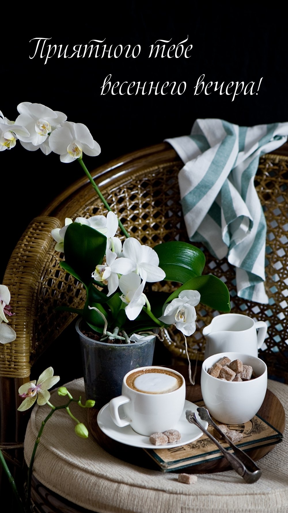 Чашечка кофе и цветы